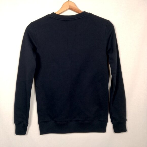 Tommy Hilfiger Sweatshirt Women XXS Navy Blue Embroidered Crew Neck Preppy New - Picture 3 of 10
